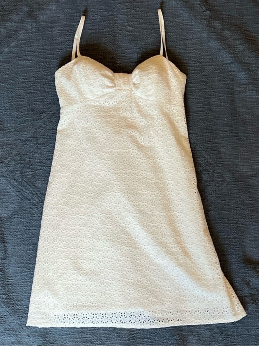 Lilly Pulitzer White Eyelet Slip Dress with Spaghetti Straps Size 2